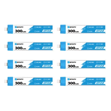 1S 300mAh 30C LiHV Battery With BT2.0 Connector (8pcs)